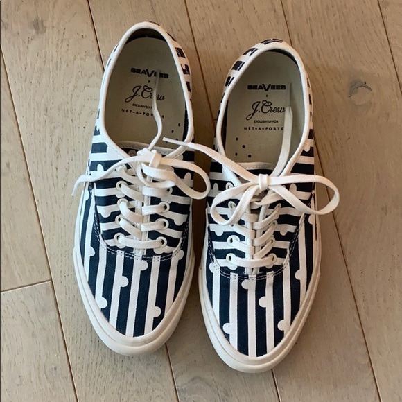 Navy and White stripe sneakers - Picture 1 of 4